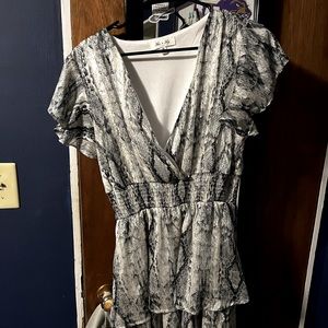 Short Dress, snake skin design with gold highlights